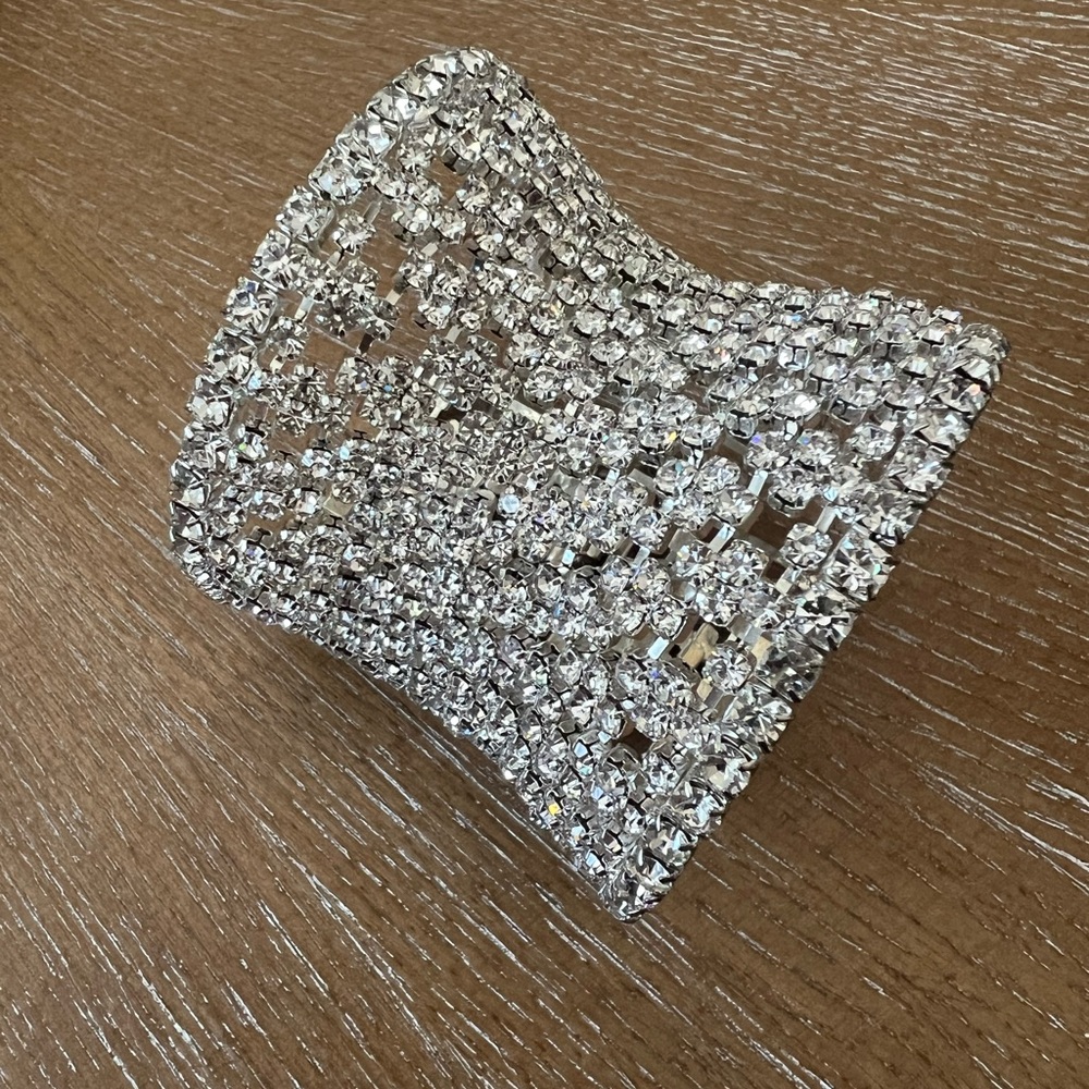Statement Cuff Bracelet Silver Tone - Picture 4 of 5